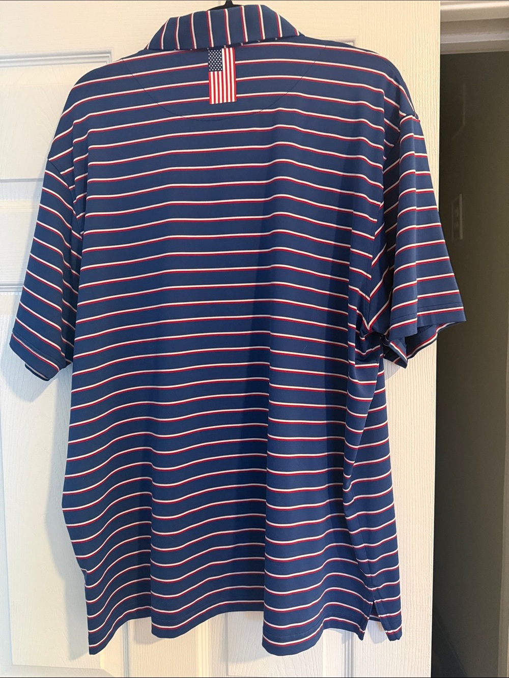 Rhoback Navy Polo with White and Red Stripes - Picture 7 of 11
